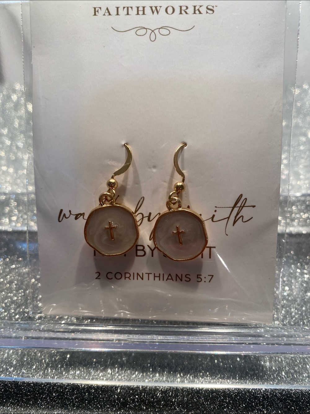 *Buy Now* Walk By Faith Not By Sight Earrings NWT - Picture 3 of 3